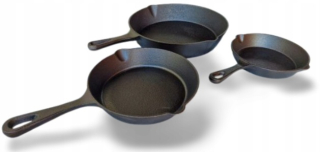 Súprava panvíc - Panvica SET liatinových panvíc, 3 ks, sada, 20 25 30 cm, 3 v 1, plynová indukcia